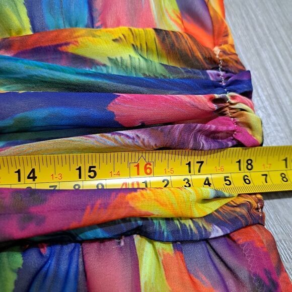 Goragal Summer Print Cutout Slip Long Boho Maxi Dress Orange Multi Color 2XL - Picture 9 of 17